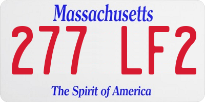 MA license plate 277LF2