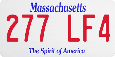 MA license plate 277LF4