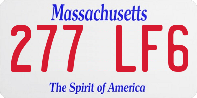 MA license plate 277LF6