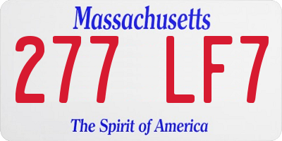 MA license plate 277LF7