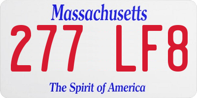 MA license plate 277LF8
