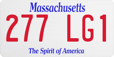MA license plate 277LG1