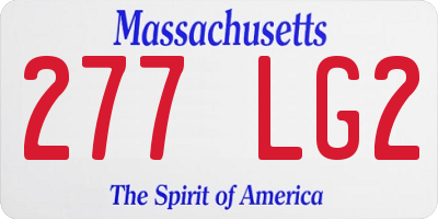 MA license plate 277LG2