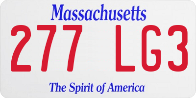 MA license plate 277LG3