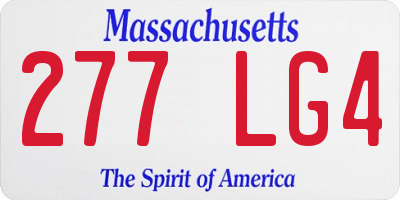 MA license plate 277LG4