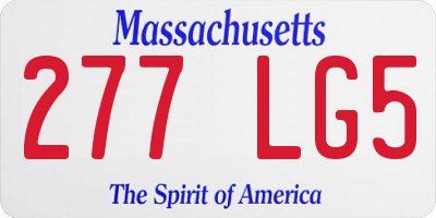 MA license plate 277LG5