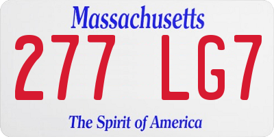 MA license plate 277LG7