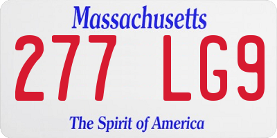 MA license plate 277LG9