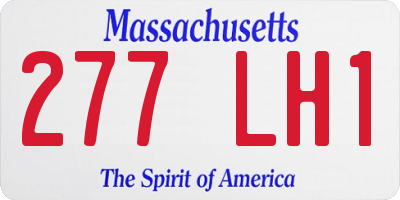 MA license plate 277LH1