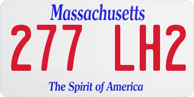 MA license plate 277LH2