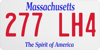 MA license plate 277LH4