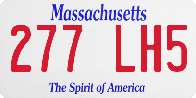 MA license plate 277LH5