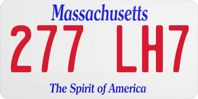 MA license plate 277LH7