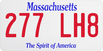 MA license plate 277LH8