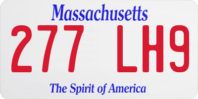 MA license plate 277LH9