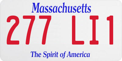 MA license plate 277LI1