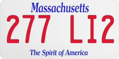 MA license plate 277LI2