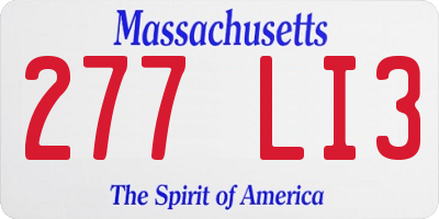 MA license plate 277LI3