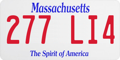 MA license plate 277LI4