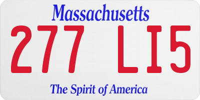 MA license plate 277LI5