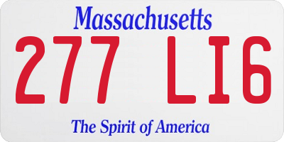 MA license plate 277LI6