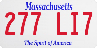 MA license plate 277LI7