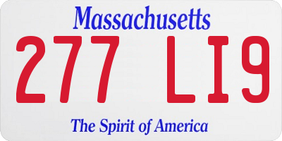 MA license plate 277LI9