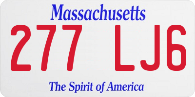 MA license plate 277LJ6