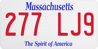 MA license plate 277LJ9