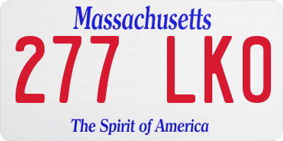 MA license plate 277LK0
