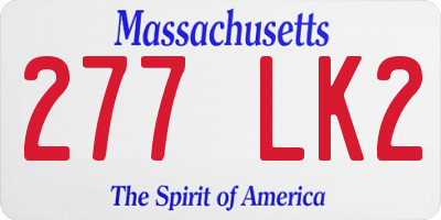 MA license plate 277LK2