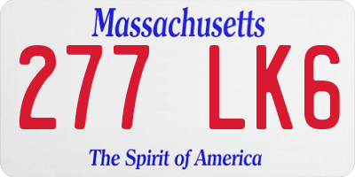MA license plate 277LK6