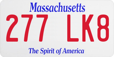 MA license plate 277LK8