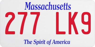 MA license plate 277LK9