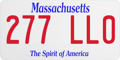 MA license plate 277LL0