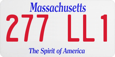 MA license plate 277LL1