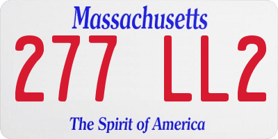 MA license plate 277LL2
