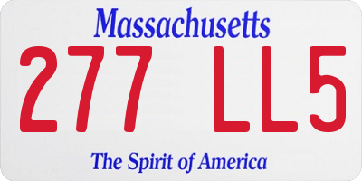 MA license plate 277LL5