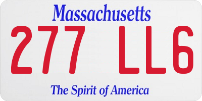 MA license plate 277LL6