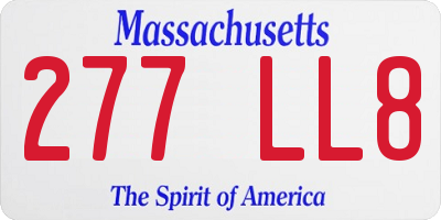 MA license plate 277LL8