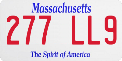 MA license plate 277LL9