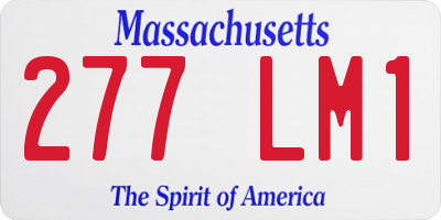 MA license plate 277LM1