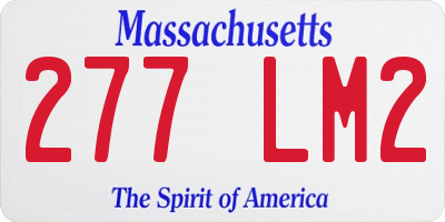 MA license plate 277LM2