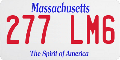 MA license plate 277LM6