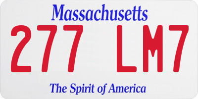 MA license plate 277LM7