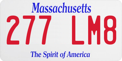 MA license plate 277LM8