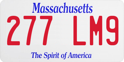 MA license plate 277LM9