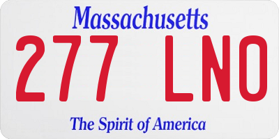MA license plate 277LN0