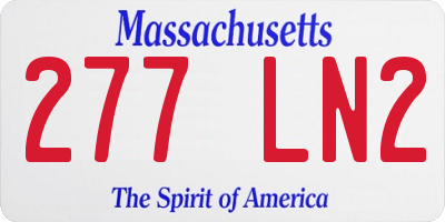 MA license plate 277LN2