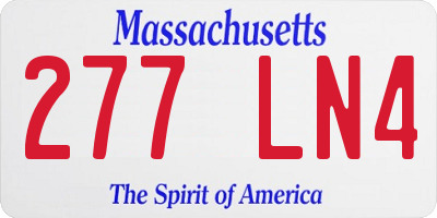 MA license plate 277LN4